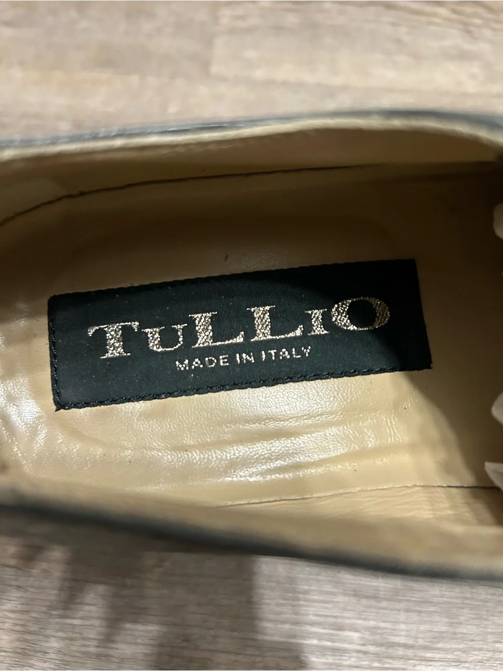 Tullio Men's Size 8 Grey Genuine Ostrich Lace-Up Derby Leather Shoes Italy